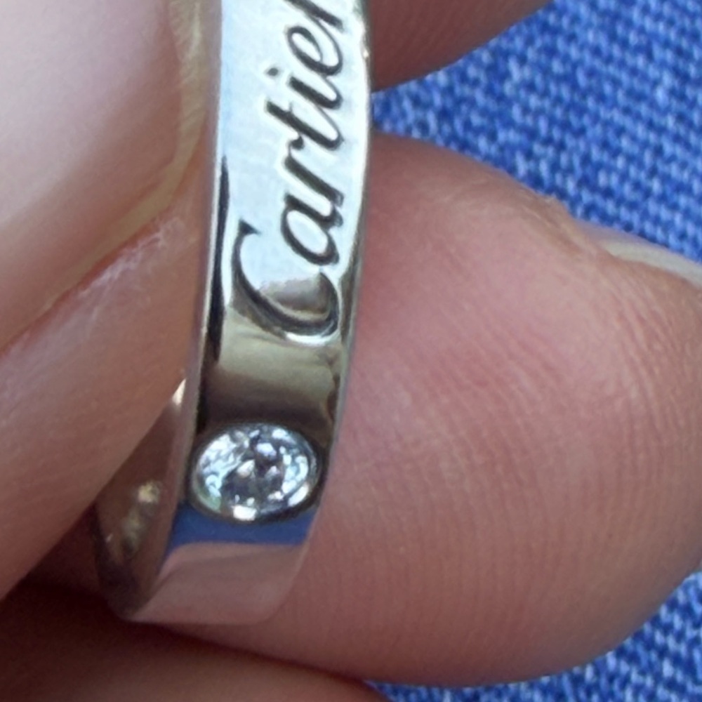 Cartier Platinum Wedding band with diamond and with certificate of Authenticity